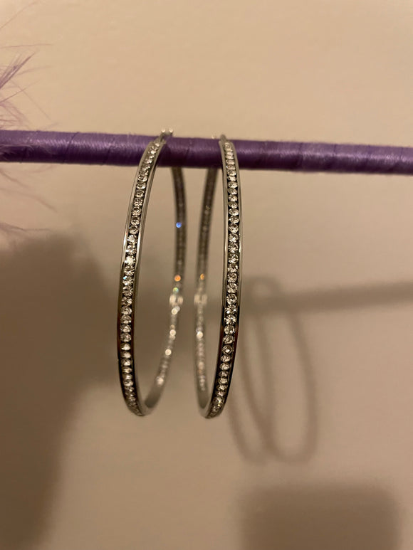 Silver Bling Hoops (thick)