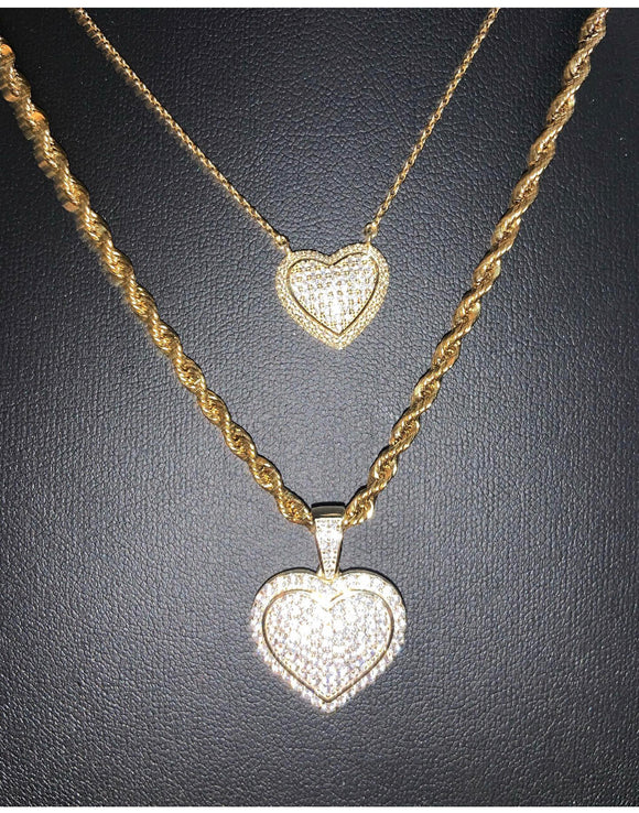Gold Sterling Silver Hearts
