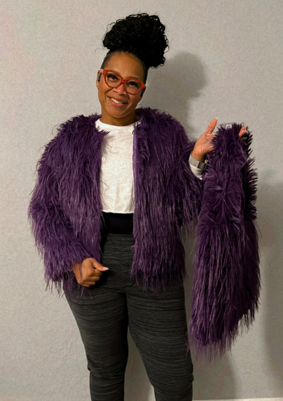 Purple Shaggy Jacket