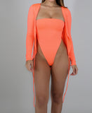 Neon Swimsuit and Coverup Set