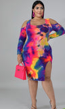 Curvy Tie Dye Splash Dress