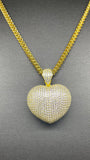 Tennis Heart Necklace Gold