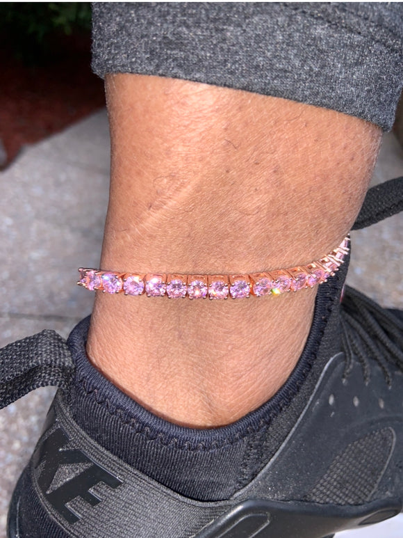 Pink Tennis Anklet